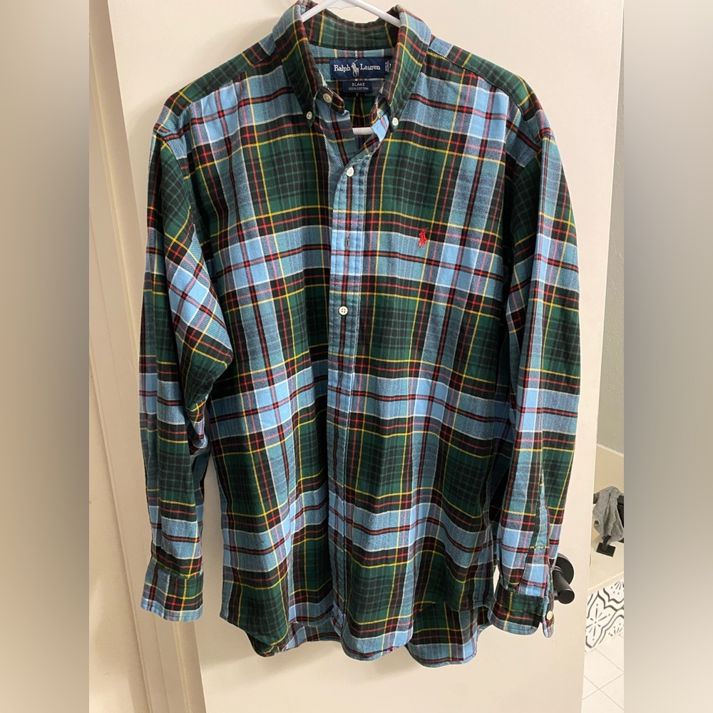 Ralph‎ Lauren “Blake” 100% Cotton Flannel Plaid Shirt Size M Vintage